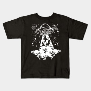 Prehistoric Vintage Dinosaur Alien Abduction Shirt Kids T-Shirt